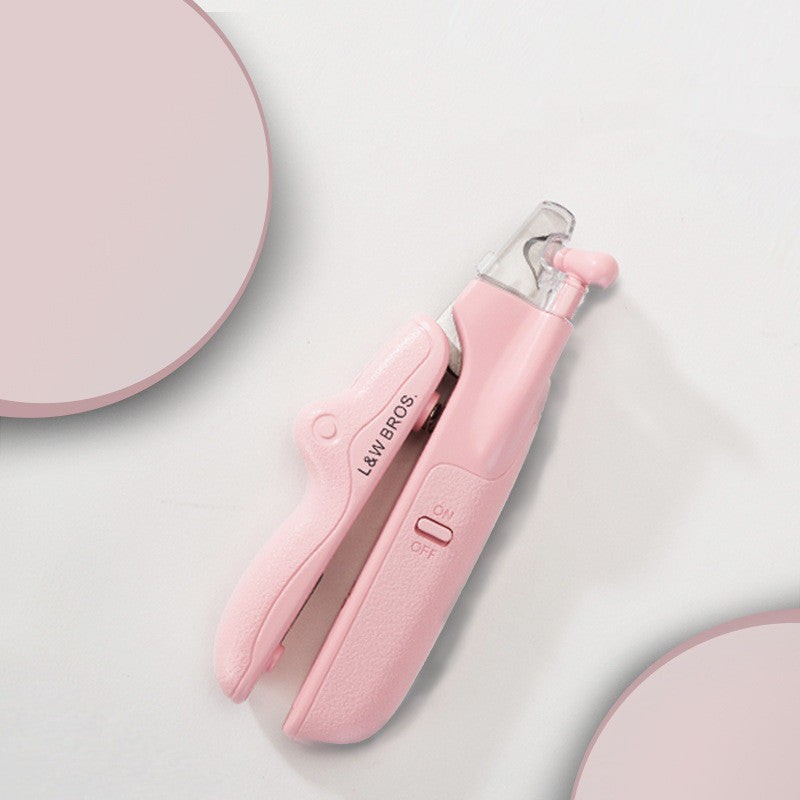 KFX-2805565 LED Light Pet Nail Clippers for Small Dogs and Cats - Stainless Steel Nail Trimmer with Built-in Nail File and Collection Design