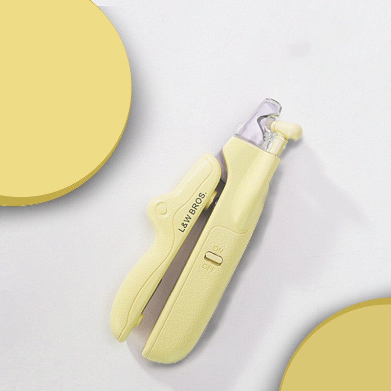 KFX-2805565 LED Light Pet Nail Clippers for Small Dogs and Cats - Stainless Steel Nail Trimmer with Built-in Nail File and Collection Design