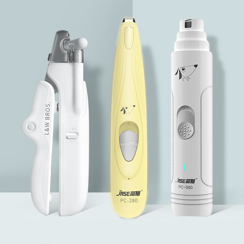 KFX-2805565 LED Light Pet Nail Clippers for Small Dogs and Cats - Stainless Steel Nail Trimmer with Built-in Nail File and Collection Design