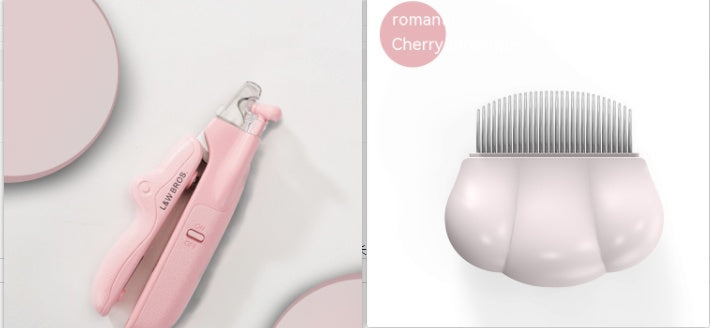 KFX-2805565 LED Light Pet Nail Clippers for Small Dogs and Cats - Stainless Steel Nail Trimmer with Built-in Nail File and Collection Design