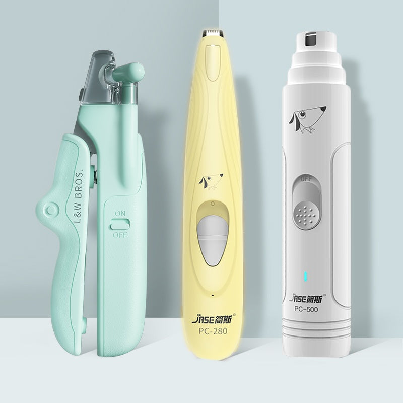 KFX-2805565 LED Light Pet Nail Clippers for Small Dogs and Cats - Stainless Steel Nail Trimmer with Built-in Nail File and Collection Design
