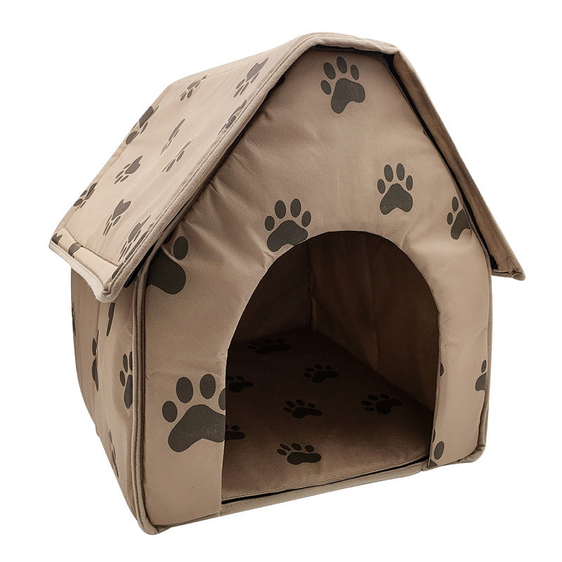 KFX-2805821 Cozy Brown Dog and Cat Cloth House for Relaxation and Leisure