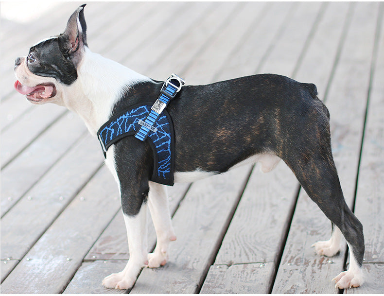 KFX-2806845 Adjustable Chest Harness and Leash for Pets – Durable Flying Woven Fabric