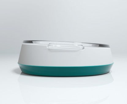 KFX-2807741 Stylish Glass Pet Bowl with ABS Base - 160ml Water, 100g Grain Capacity, 16cm x 13.5cm x 4cm