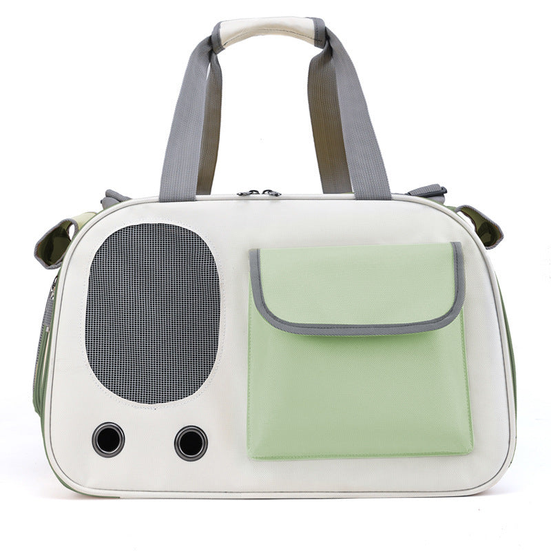 KFX-2809789 Large Capacity Foldable Canvas Single Shoulder Pet Bag in Yellow, Green, or Black