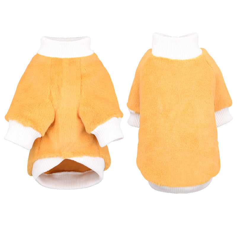 KFX-2809917 Warm Thickened Mink Fur Leggings for Dogs and Cats in Yellow and Pink