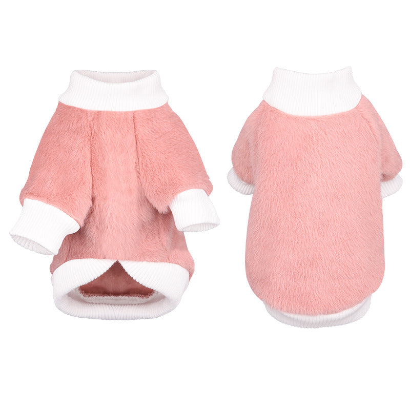 KFX-2809917 Warm Thickened Mink Fur Leggings for Dogs and Cats in Yellow and Pink
