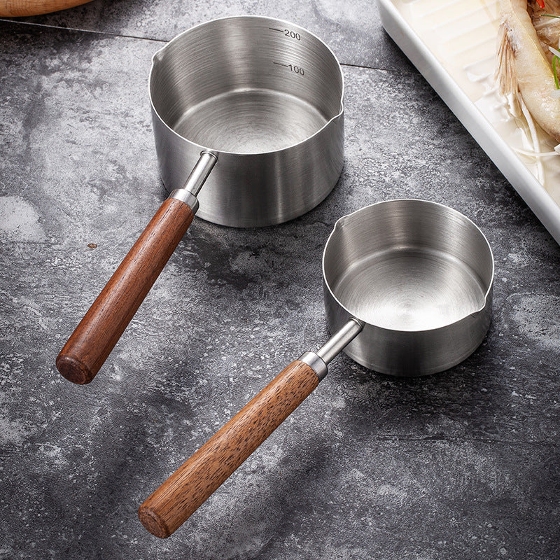 KFX-2811325 Stainless Steel Dog Food Scoop with Wooden Handle for Accurate Measuring
