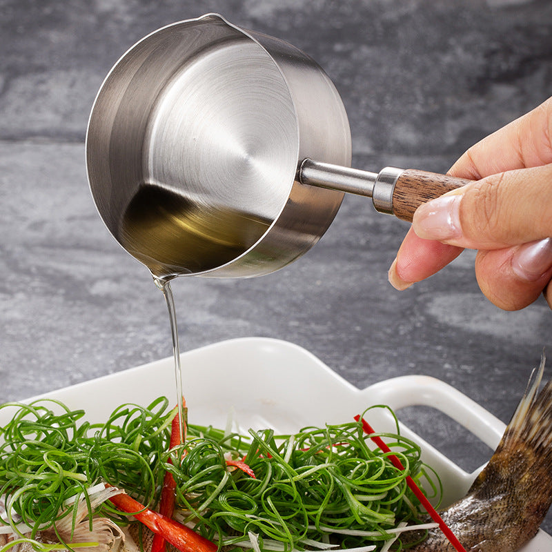 KFX-2811325 Stainless Steel Dog Food Scoop with Wooden Handle for Accurate Measuring