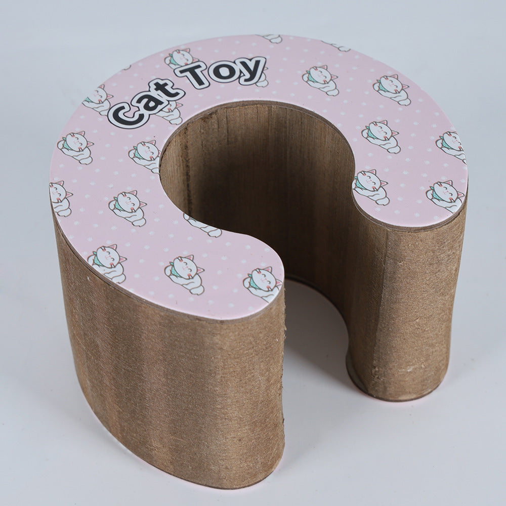 KFX-2813501 Magnetic Folding Cat Scratch Board with Ball and Menthol, 24x24x10cm, Fun Two-in-One Design
