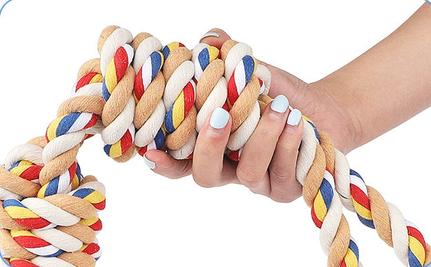 KFX-2814141 Pet Cotton Rope Chew Toy for Dogs - Teeth Cleaning and Molar Support