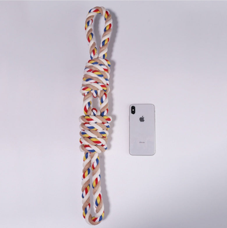 KFX-2814141 Pet Cotton Rope Chew Toy for Dogs - Teeth Cleaning and Molar Support