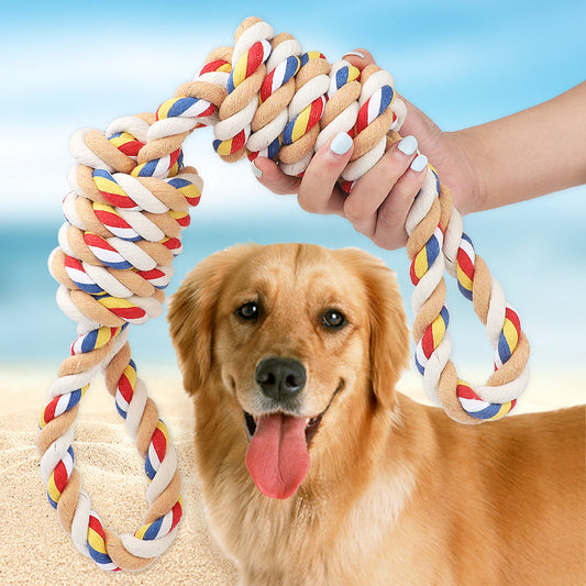 KFX-2814141 Pet Cotton Rope Chew Toy for Dogs - Teeth Cleaning and Molar Support