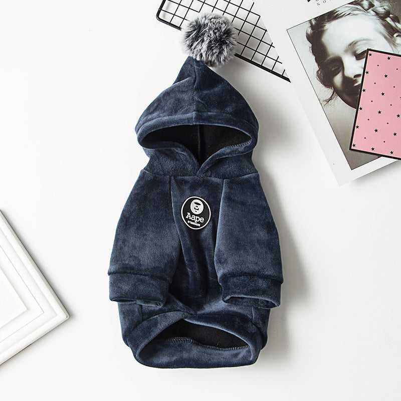 KFX-2818365 Pet Warm Hoodie - Cozy Cloth Sweater Available in Red, Navy Blue, and Grey, Multiple Sizes XS-XXL