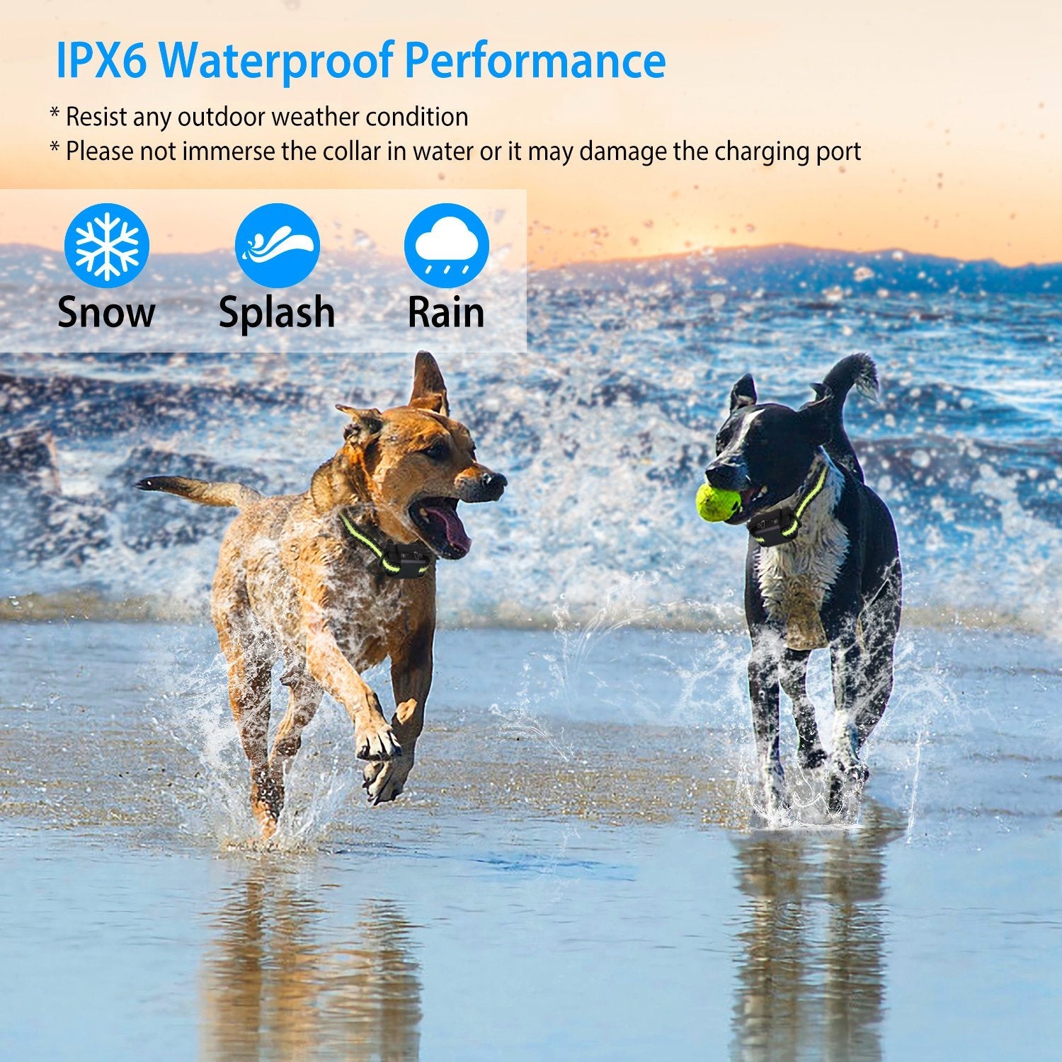 KFX-2818749 Rechargeable Waterproof Dog Bark Collar with Beep, Vibration, and Static Modes for Training
