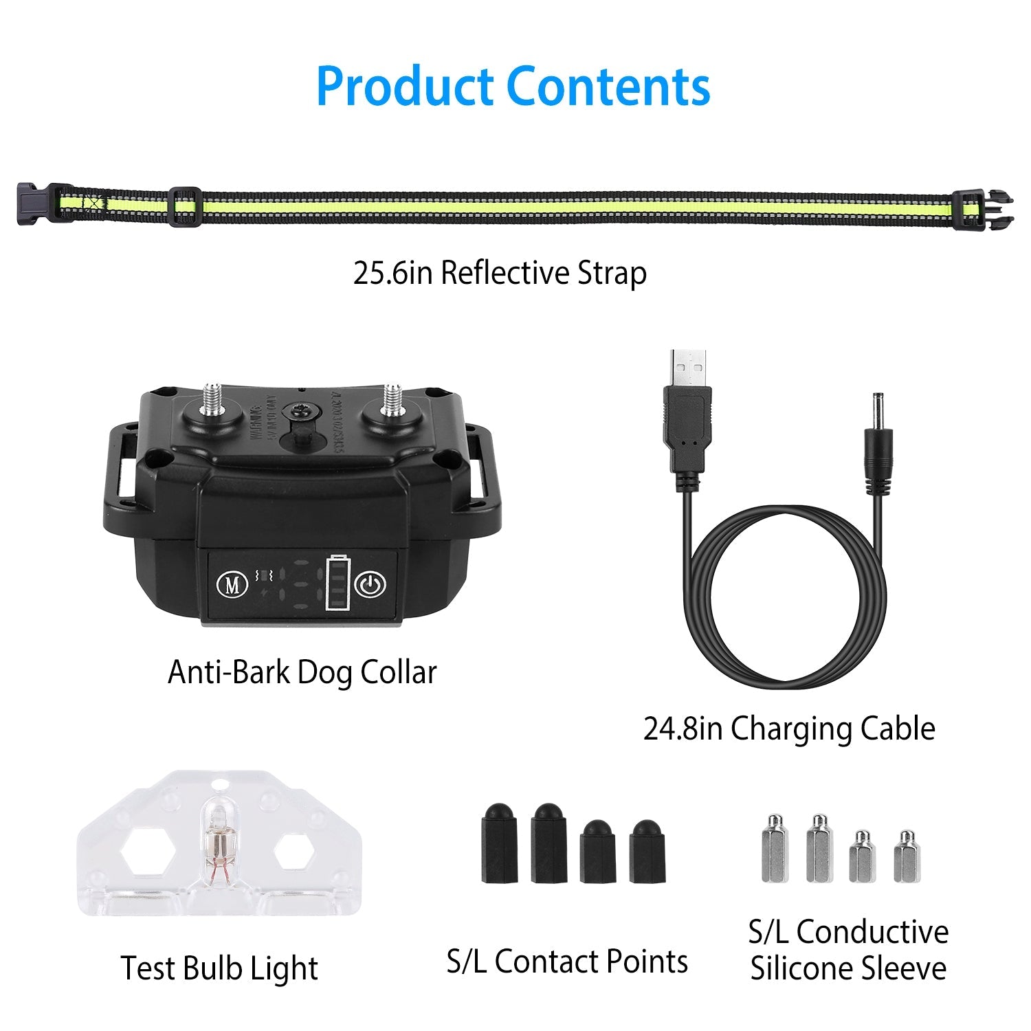 KFX-2818749 Rechargeable Waterproof Dog Bark Collar with Beep, Vibration, and Static Modes for Training