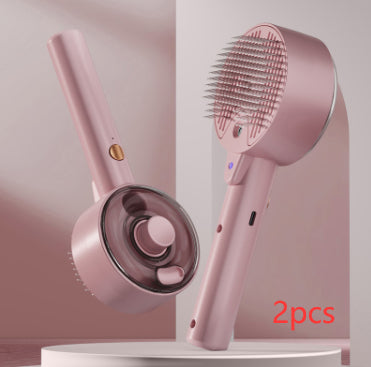 KFX-2818877 Pet Self-Cleaning Grooming Brush with UV Sterilization and Essential Oil Spray for Dogs and Cats