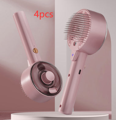 KFX-2818877 Pet Self-Cleaning Grooming Brush with UV Sterilization and Essential Oil Spray for Dogs and Cats