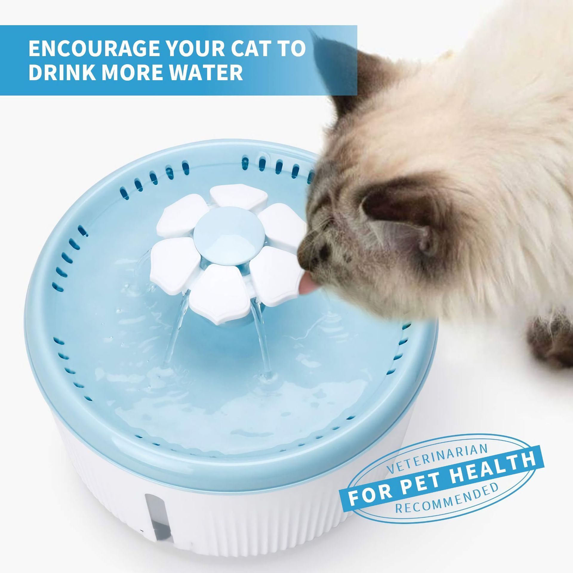 KFX-2819133 Automatic Pet Cat and Dog Drinking Fountain with Removable Water Tank and Filter System