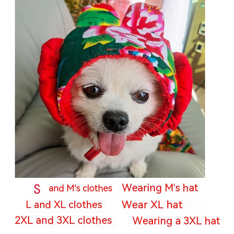 KFX-2819645 New Year Floral Chinese Style Pet Clothing for Dogs and Cats