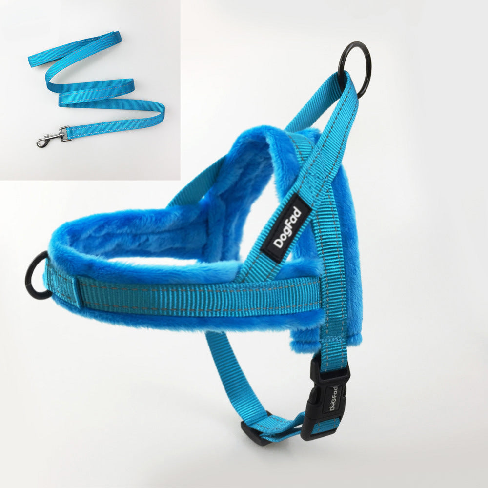 KFX-2822333 Pet Chest Strap with Flap and Comfortable Lining for Dog Leash, Available in Multiple Colors and Sizes
