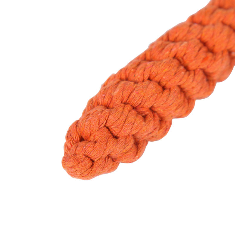 KFX-2823869 Hand-Knitted Cotton Rope Carrot Toy for Dogs and Cats - Perfect for Molar Playtime