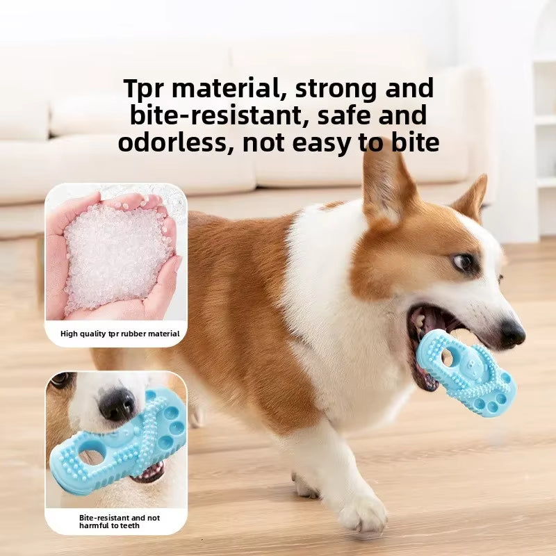 KFX-2827453 Durable Rubber Dog Chewing Slippers for Teeth Cleaning and Oral Health