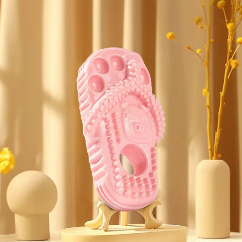 KFX-2827453 Durable Rubber Dog Chewing Slippers for Teeth Cleaning and Oral Health