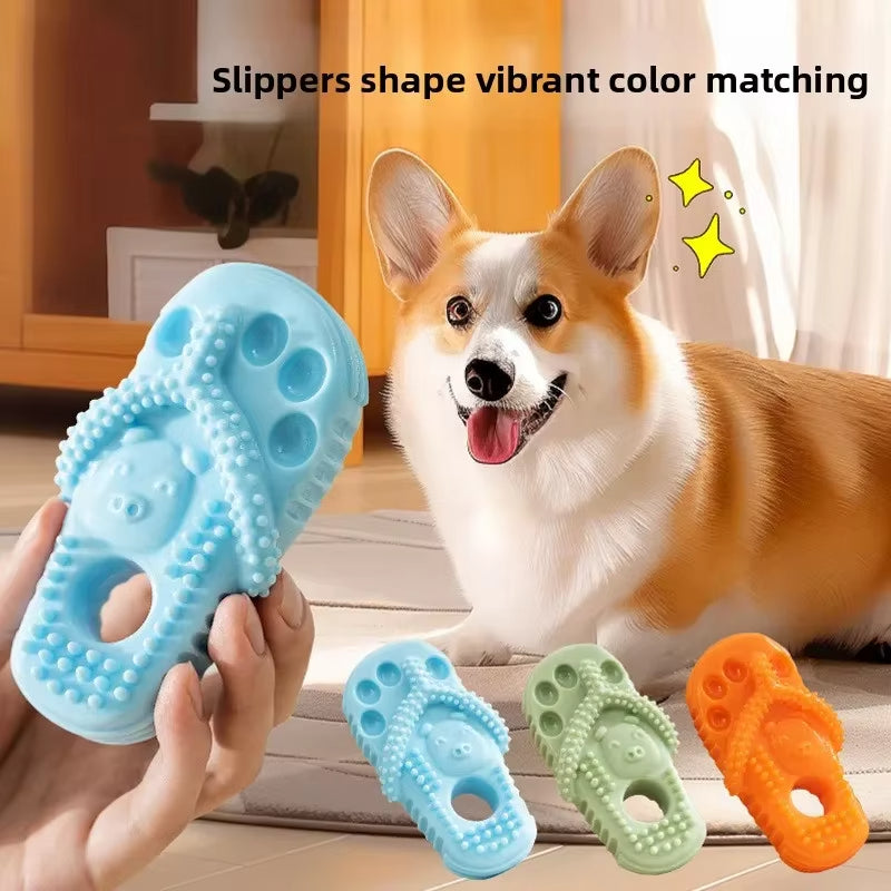 KFX-2827453 Durable Rubber Dog Chewing Slippers for Teeth Cleaning and Oral Health
