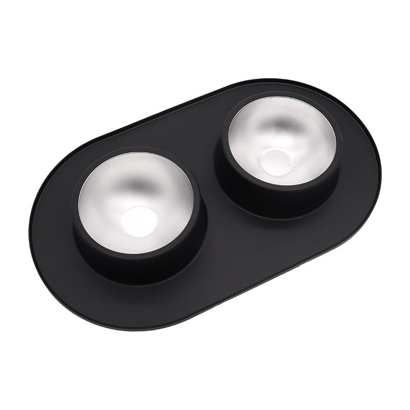 KFX-2828989 Dual-Purpose Anti-Skid Anti-Splash Silicone and Stainless Steel Pet Bowl