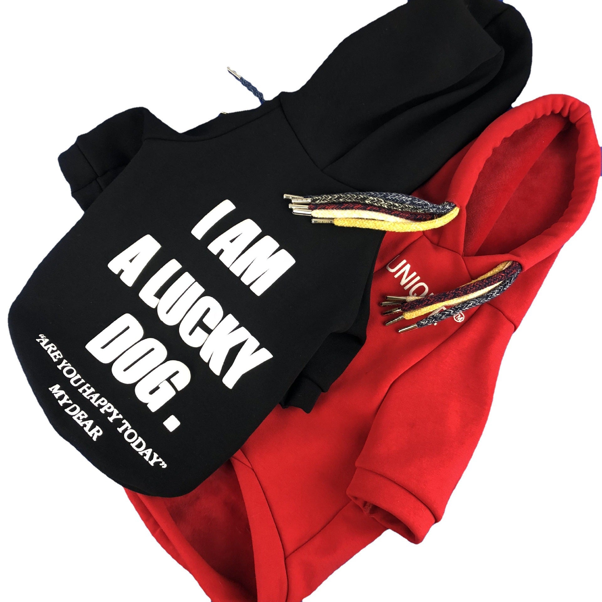 KFX-2829373 Pug Dirty Braids Velvet Pet Cotton Sweatshirt in Black and Red, Sizes S-XXL