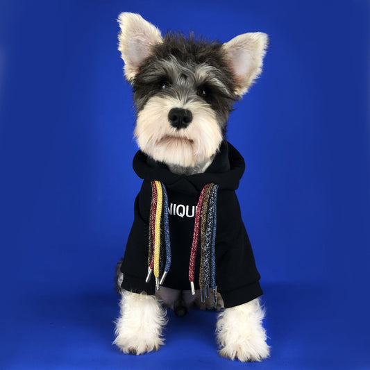 KFX-2829373 Pug Dirty Braids Velvet Pet Cotton Sweatshirt in Black and Red, Sizes S-XXL