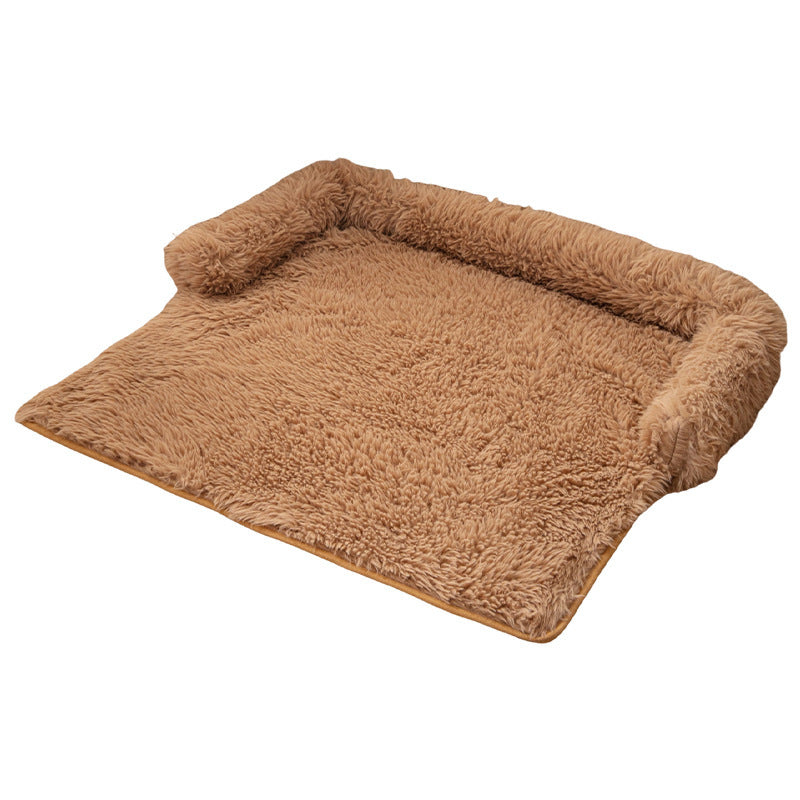 KFX-2830269 Cozy Plush Dog Bed Sofa Mat - Fluffy Nest Design for Fall and Winter Warmth