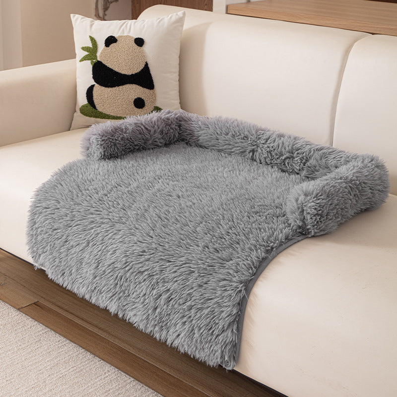 KFX-2830269 Cozy Plush Dog Bed Sofa Mat - Fluffy Nest Design for Fall and Winter Warmth