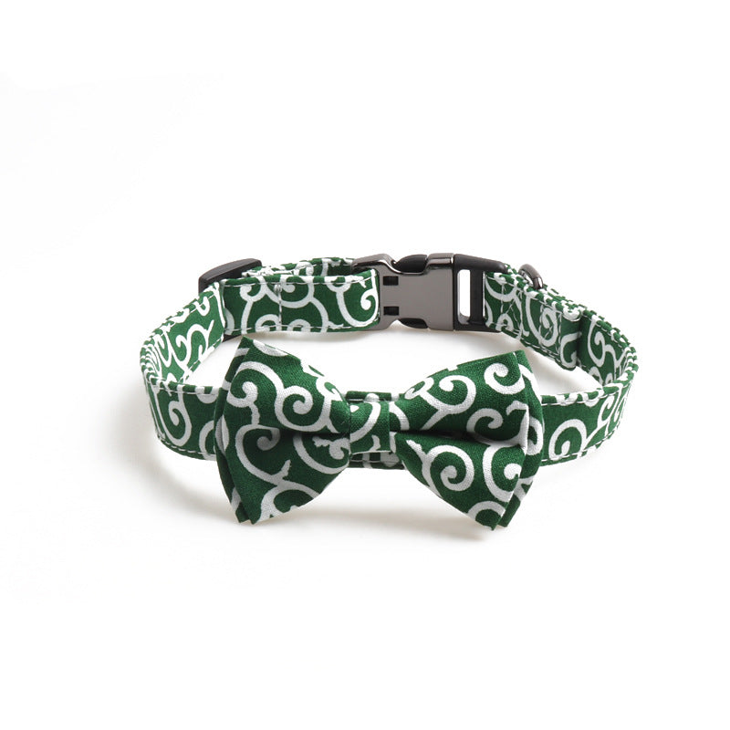 KFX-2830781 Cute Denim Blue Flower Pet Collar with Metal Buckle and Adjustable Length for Dogs