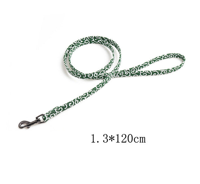 KFX-2830781 Cute Denim Blue Flower Pet Collar with Metal Buckle and Adjustable Length for Dogs