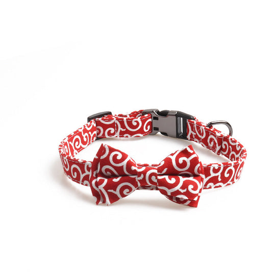 KFX-2830781 Cute Denim Blue Flower Pet Collar with Metal Buckle and Adjustable Length for Dogs