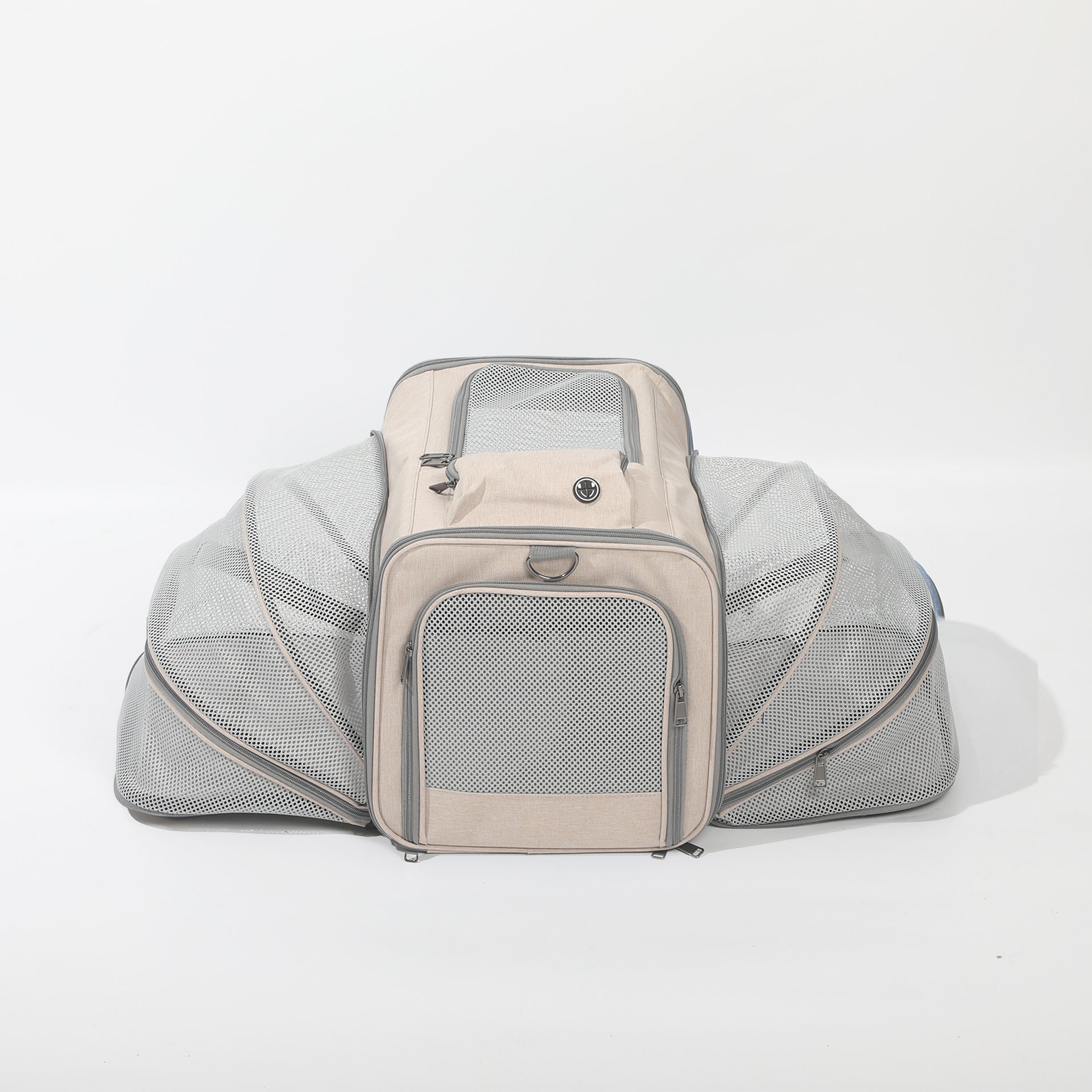 KFX-2831037 Spacious Outdoor Portable Pet Bag with Breathable Oxford Cloth – Available in Beige, Blue, Khaki, Gray, Green, and Purple