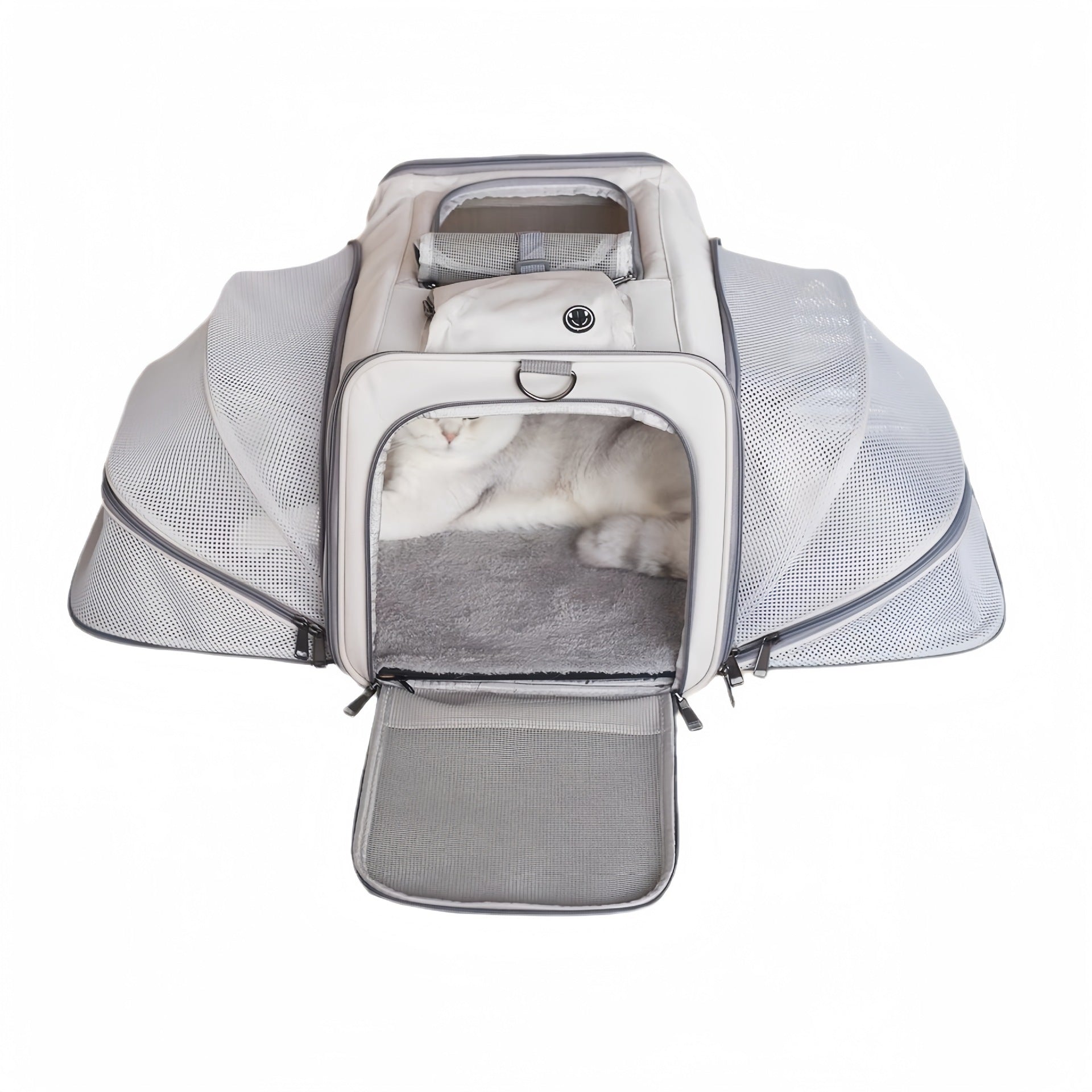 KFX-2831037 Spacious Outdoor Portable Pet Bag with Breathable Oxford Cloth – Available in Beige, Blue, Khaki, Gray, Green, and Purple