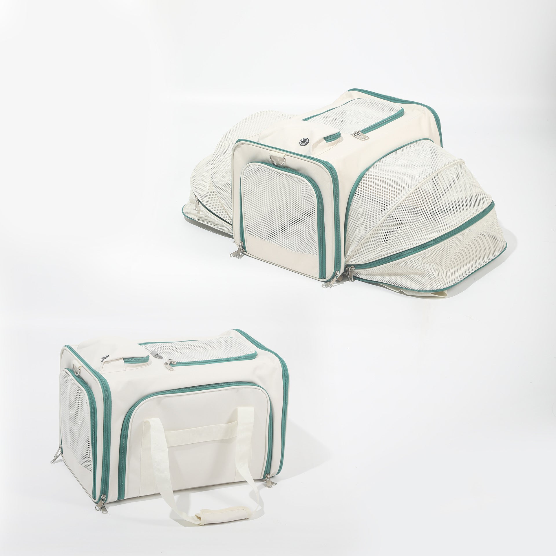 KFX-2831037 Spacious Outdoor Portable Pet Bag with Breathable Oxford Cloth – Available in Beige, Blue, Khaki, Gray, Green, and Purple