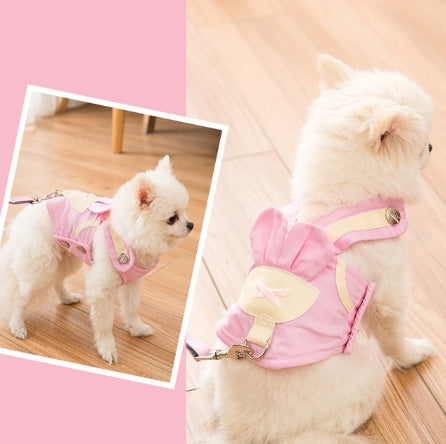 KFX-2833853 Comfortable Breathable Dog Harness and Leash Set for Small to Medium Pets