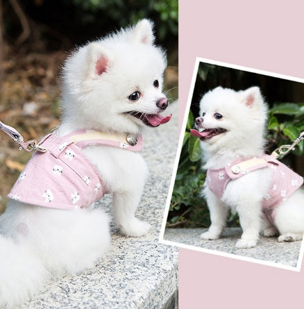 KFX-2833853 Comfortable Breathable Dog Harness and Leash Set for Small to Medium Pets