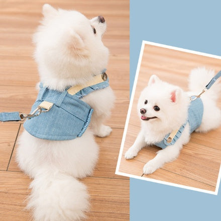 KFX-2833853 Comfortable Breathable Dog Harness and Leash Set for Small to Medium Pets