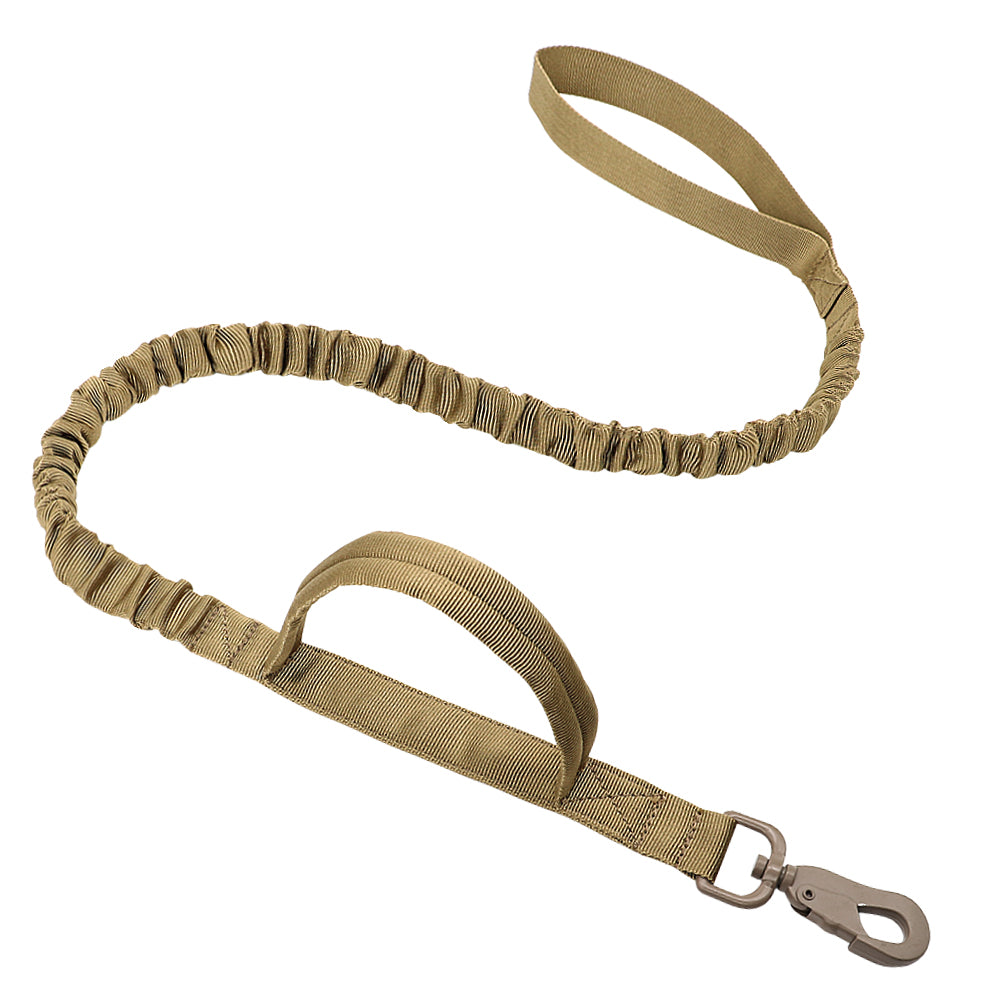 KFX-2834365 Tactical Elastic Dog Leash with Dual Control Handles for Training and Walking