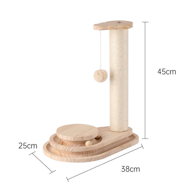 KFX-2835389 Sisal Wrapped Self-Healing Turntable with Solid Wood Base - Three-Layer Design