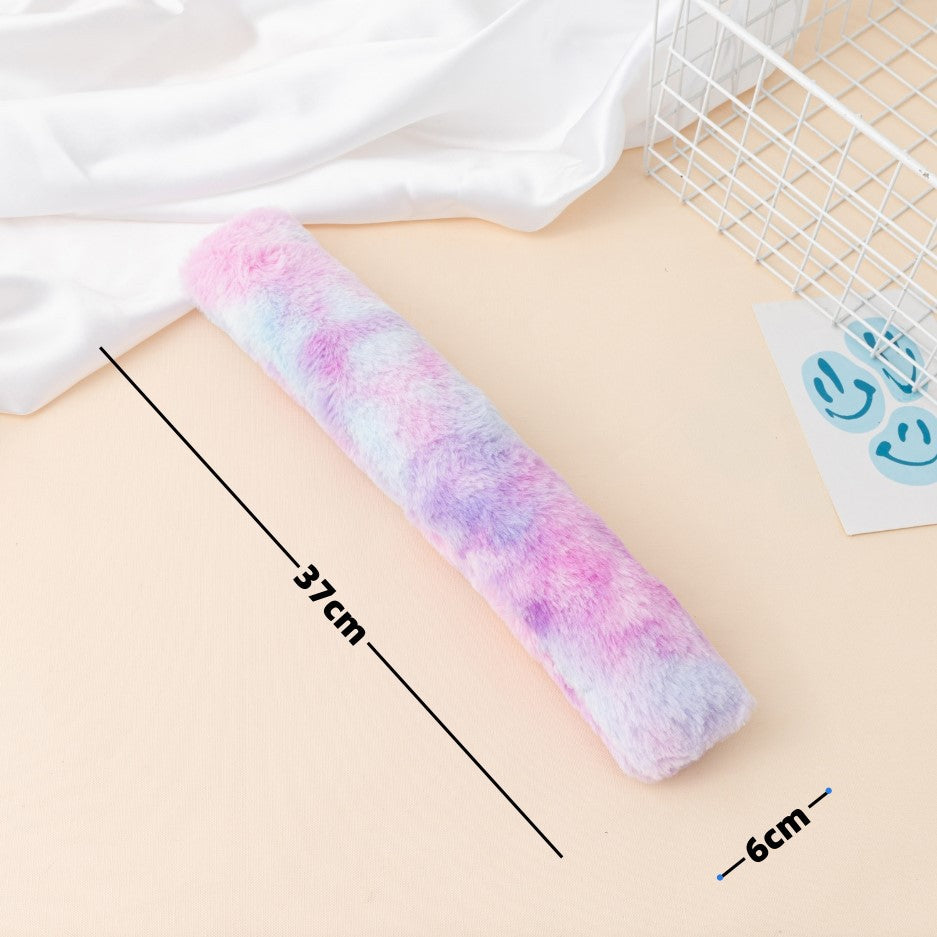 KFX-2836797 Plush Colorful Strip Pillow with Cat Grass Bag for Playtime Fun