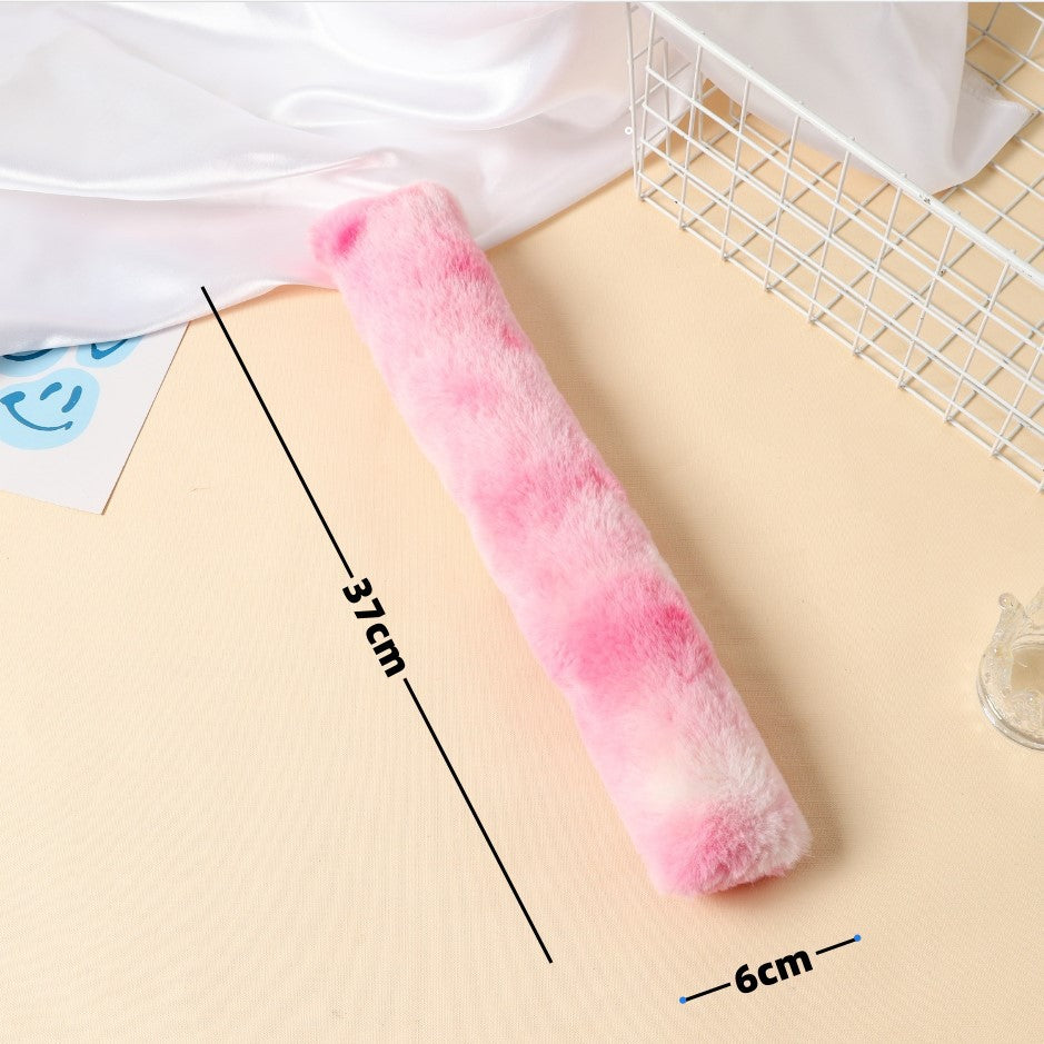 KFX-2836797 Plush Colorful Strip Pillow with Cat Grass Bag for Playtime Fun