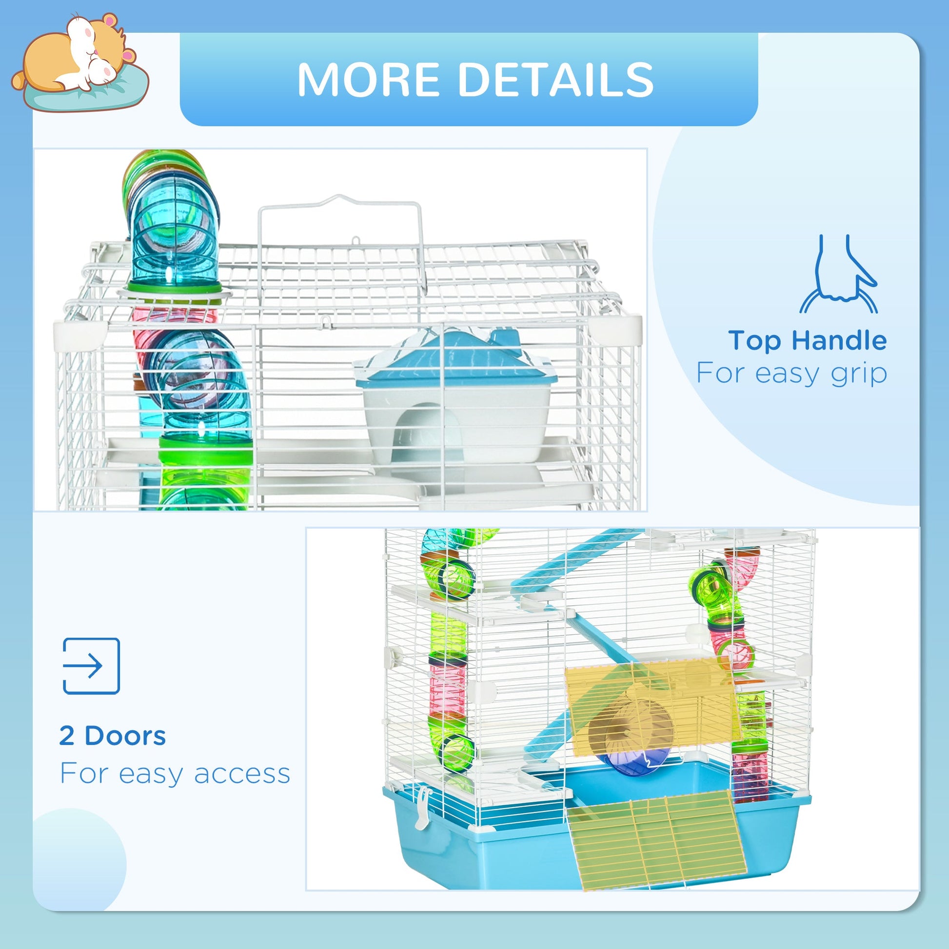 KFX-2838205 Extra Large 23" Hamster Cage with Tubes, Tunnels, and Exercise Wheel