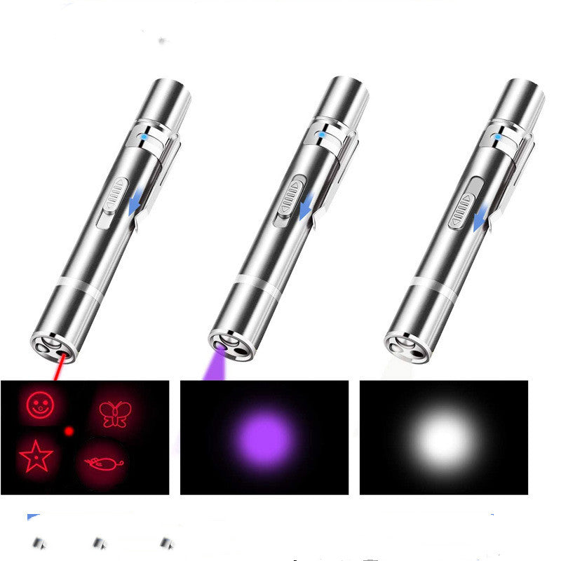 KFX-2841149 USB Rechargeable Cat Laser Teaser with 5 Patterns and Purple Light