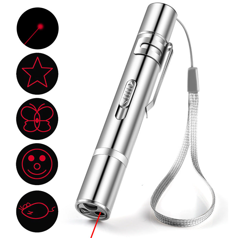 KFX-2841149 USB Rechargeable Cat Laser Teaser with 5 Patterns and Purple Light